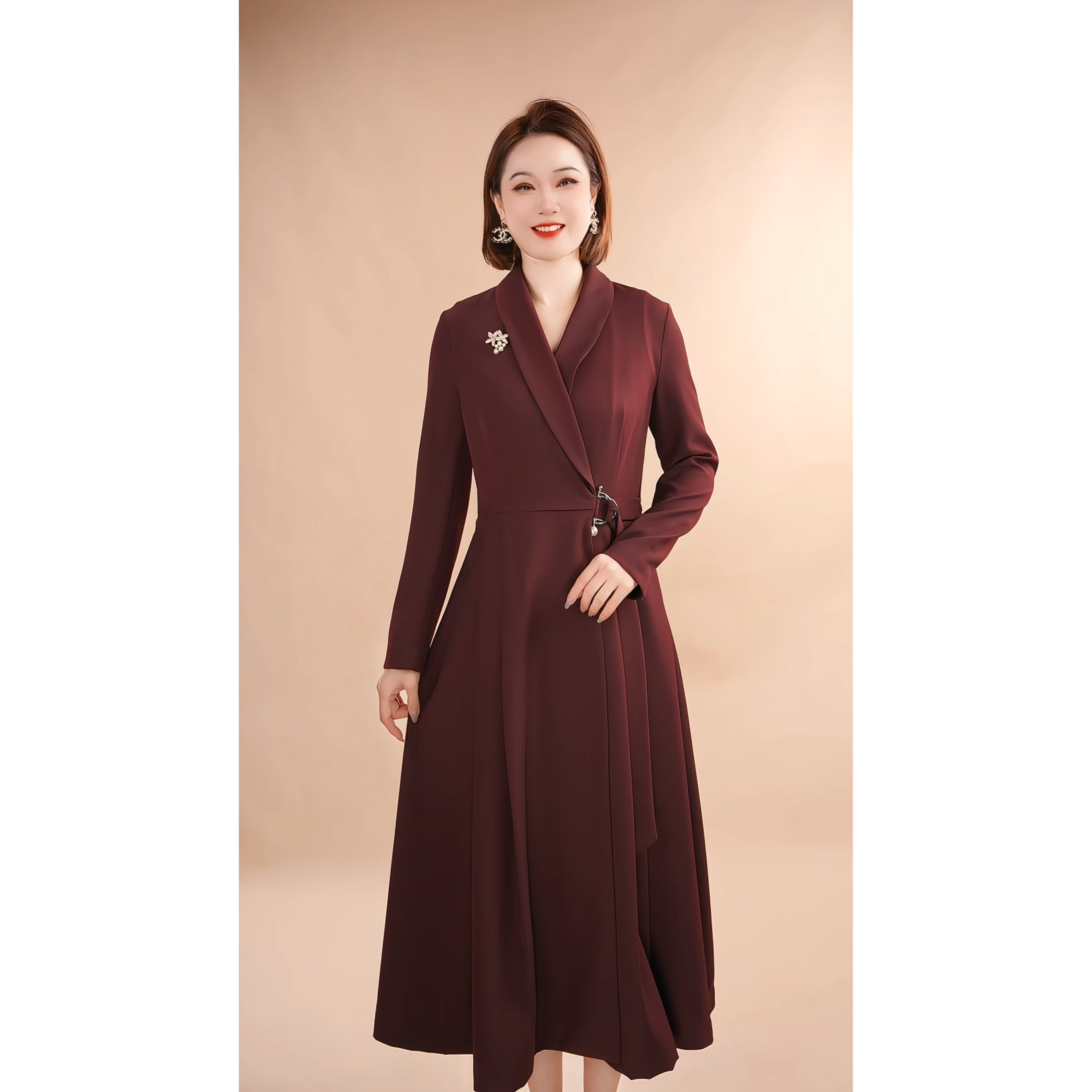 【撤柜清仓】W高端大码遮肉显瘦连衣裙 W6320