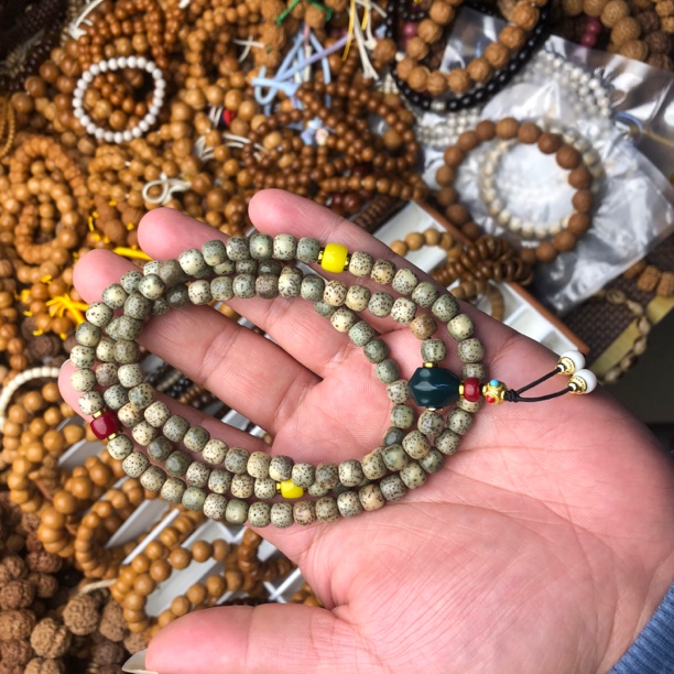 （配饰款星月7*6）108颗佛珠海南石玉料星月菩提念珠老料菩提子