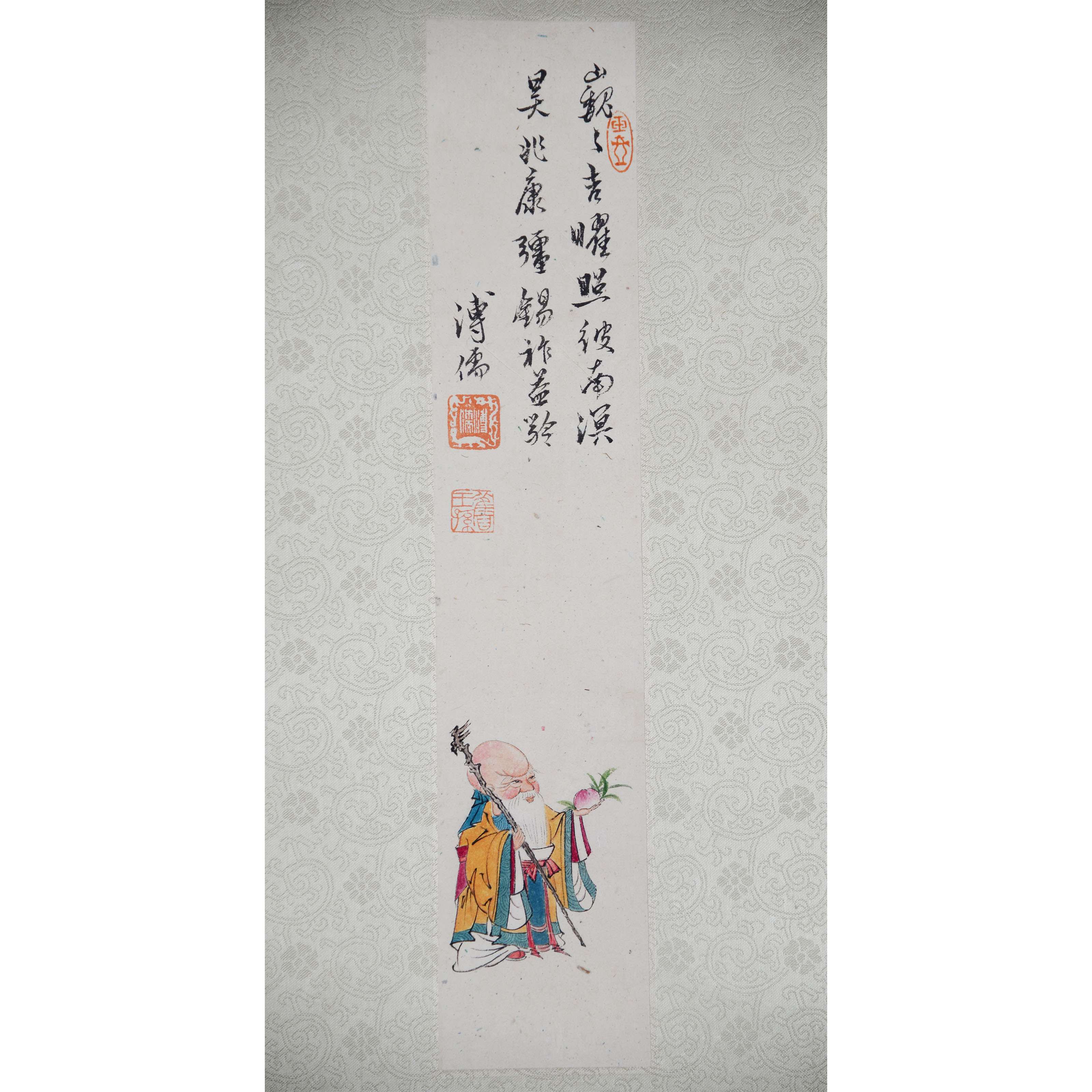 D16 23xy寿星 纸本立轴 34.5*7cm