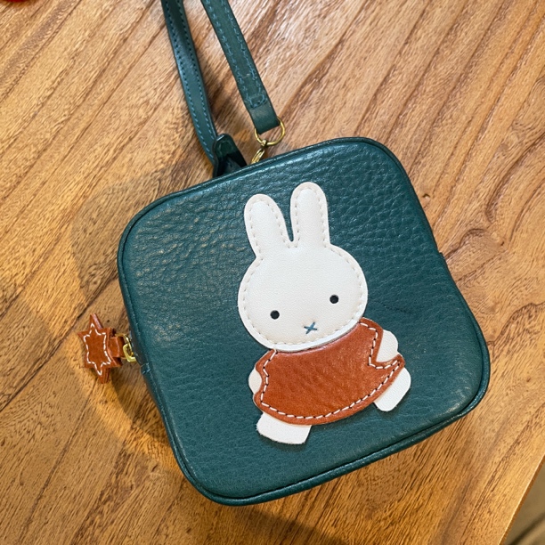 兔子小方包 收纳包手拿包植鞣牛皮包包