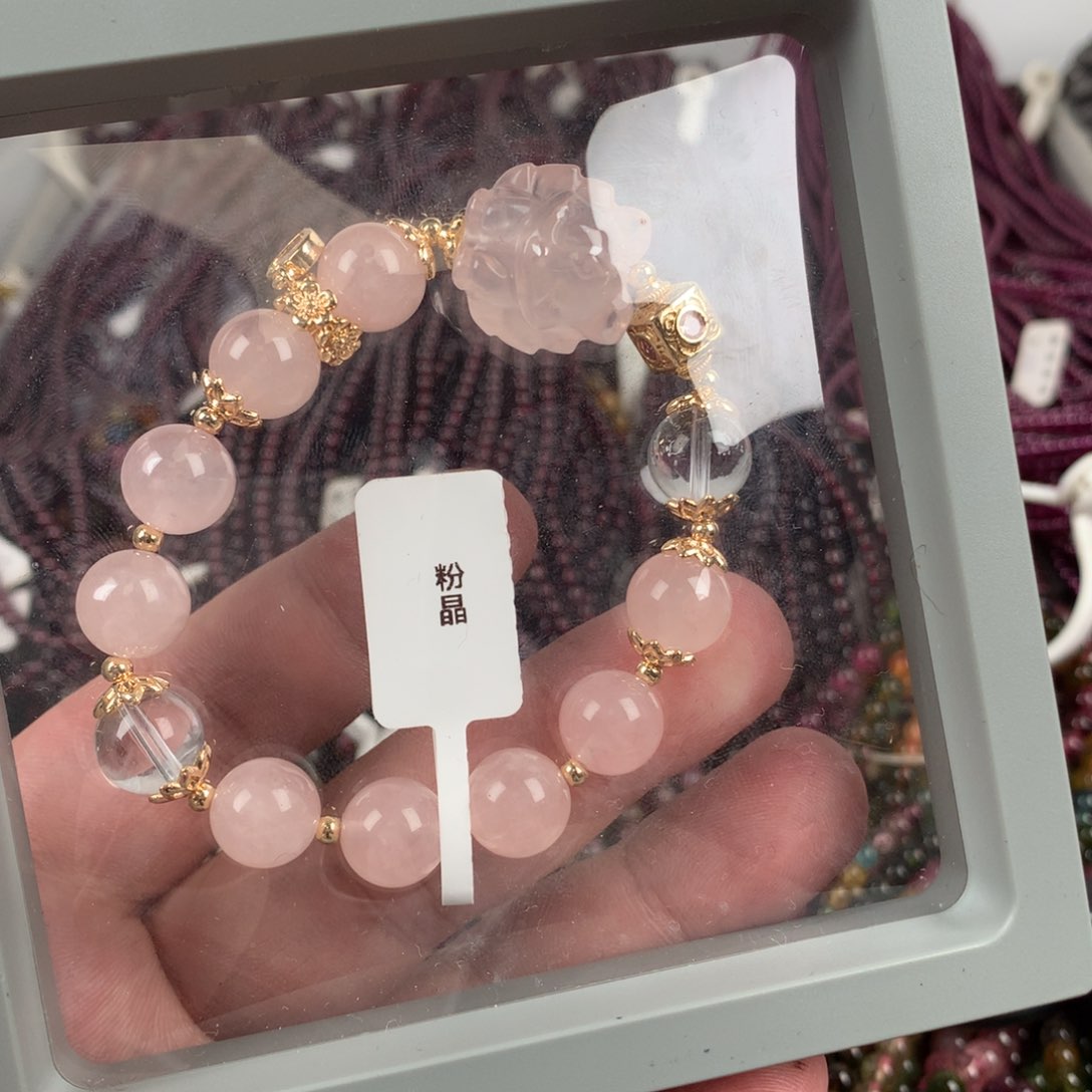 水晶手链合金粉晶狐狸手链