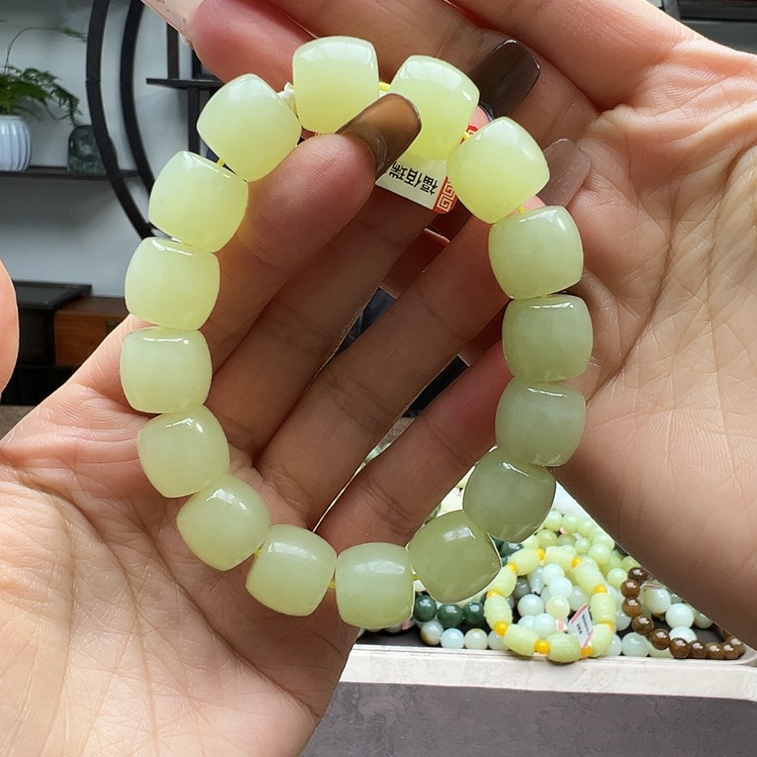 和田玉未镶嵌手链14黄口