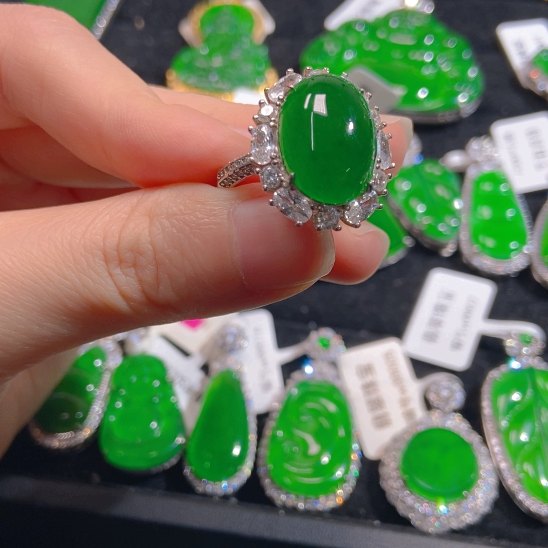 翡翠吊坠(不含链)银S925镶嵌