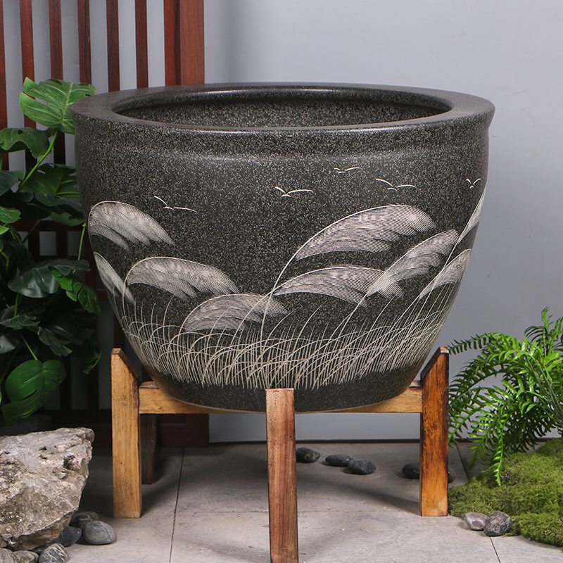 大型户外庭院适用可养荷花睡莲金鱼乌龟的水缸