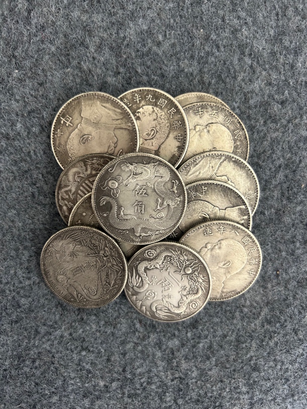 十五枚大头加龙洋复古工艺品摆件