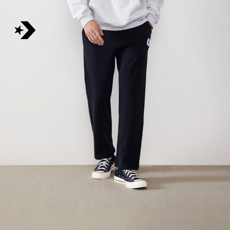 匡威秋冬新品男抓绒直筒长裤抽绳松紧腰裤子CONVERSE MCJ094