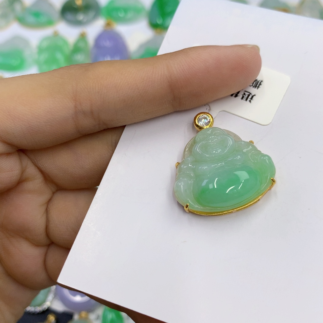 翡翠银S925镶嵌颈饰翡翠