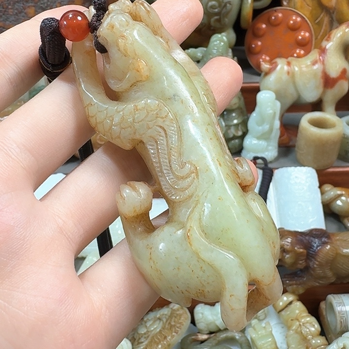 和田玉未镶嵌摆件知**乐