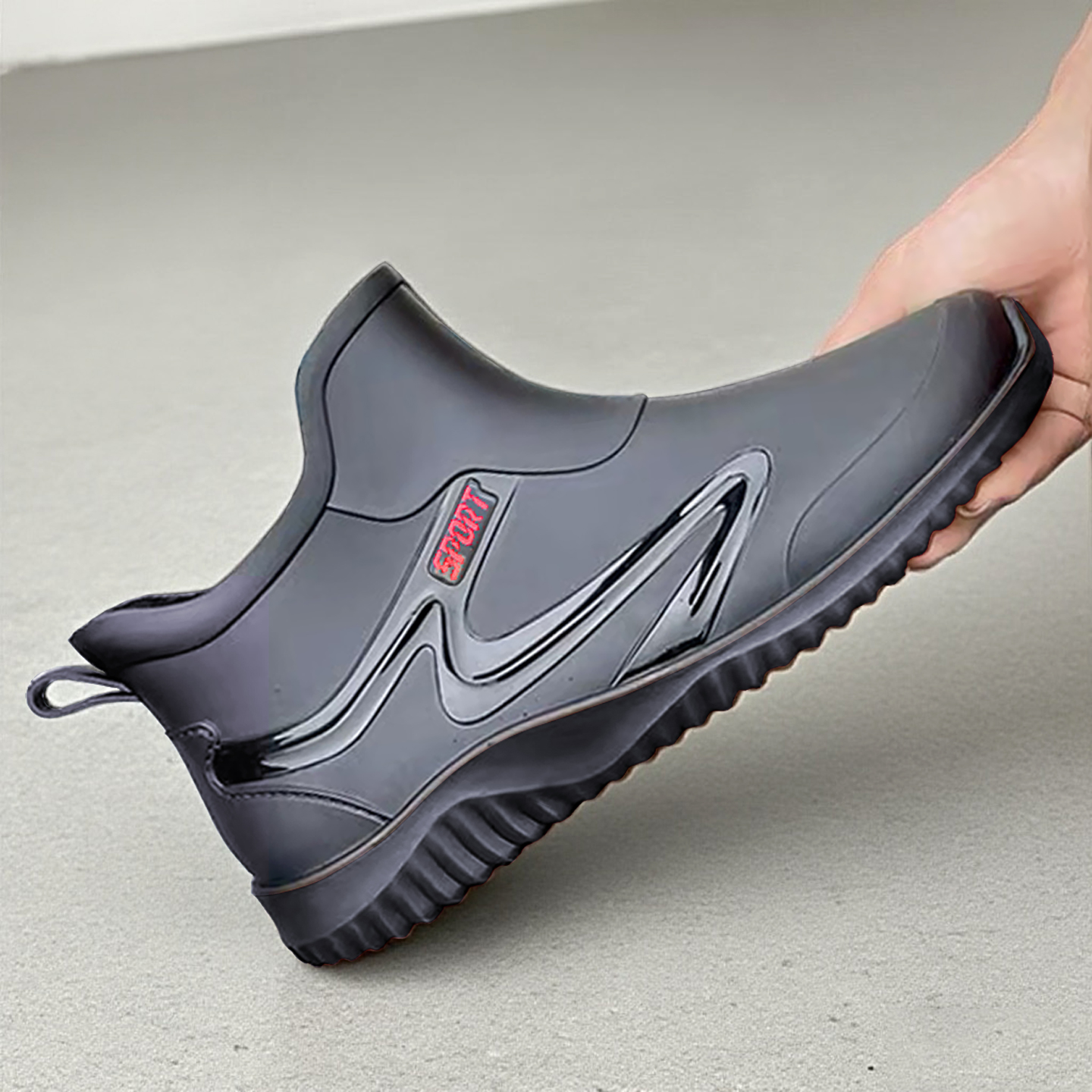 短筒防水雨鞋男款成人钓鱼劳保胶鞋工地专用中筒防滑男士雨靴水鞋