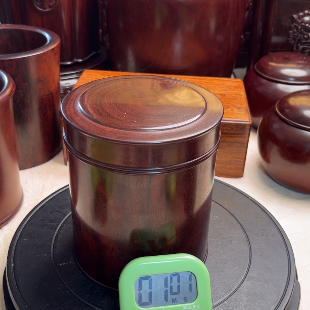 檀香木小叶紫檀茶叶罐