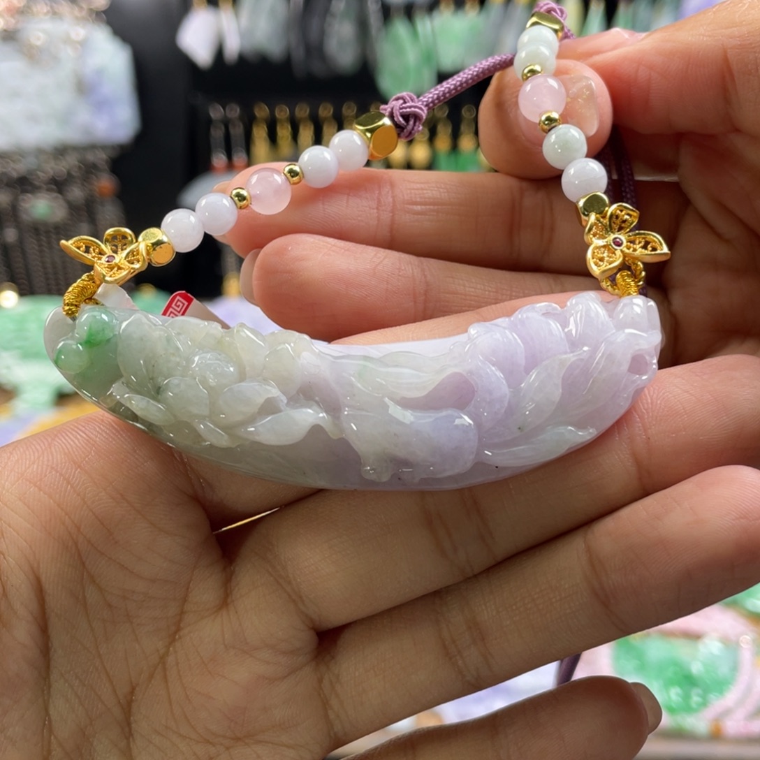 翡翠未镶嵌颈饰代编织