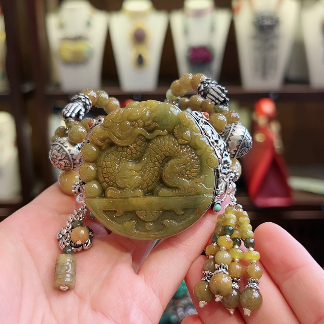 翡翠手链银S925镶嵌手链