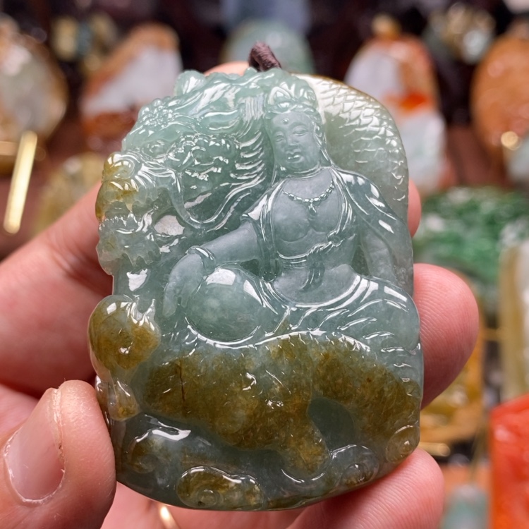 【闪购商品】翡翠未镶嵌颈饰爱****?缅甸翡翠A货吊坠