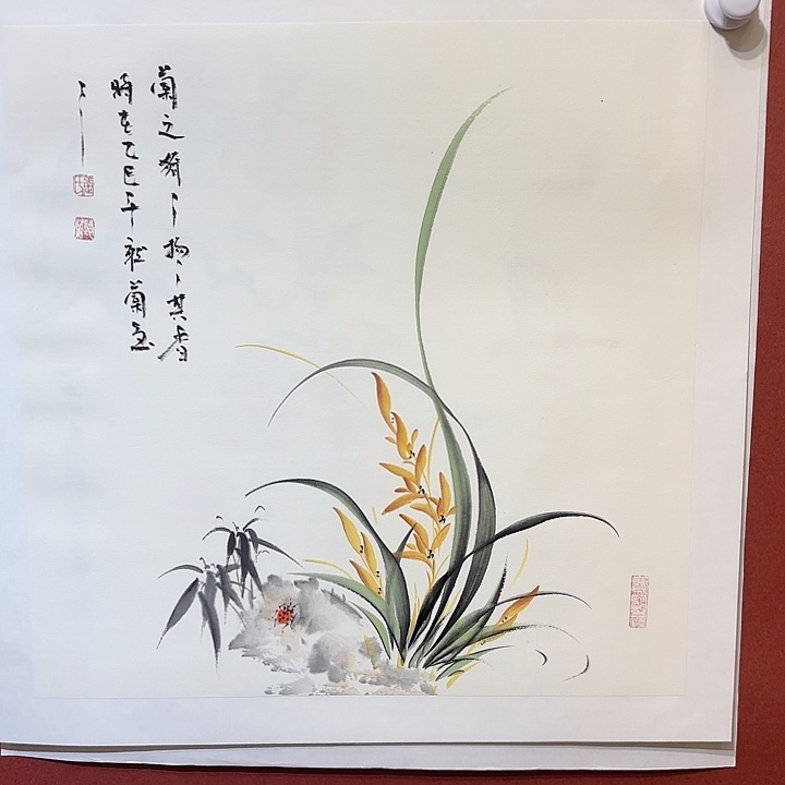国画听兰老师花鸟