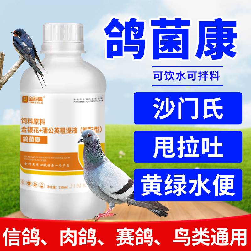 金科昊【鸽菌康】鸽子肉鸽赛鸽沙门氏养鸽鸽舍常备鸽甩拉吐拉绿便用