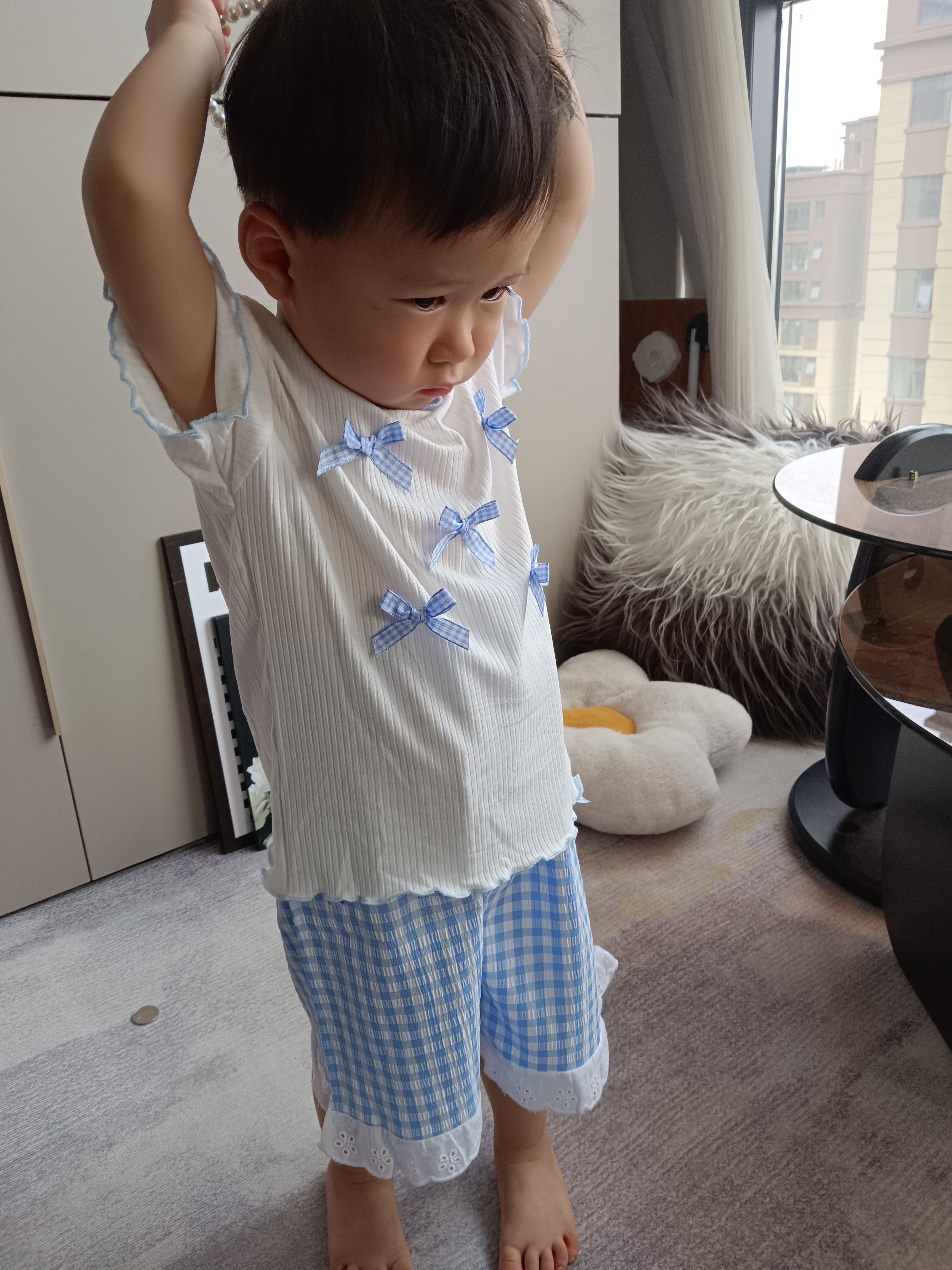 此链接不直播不要拍男女亲子装纯棉童装女童男童套装夏