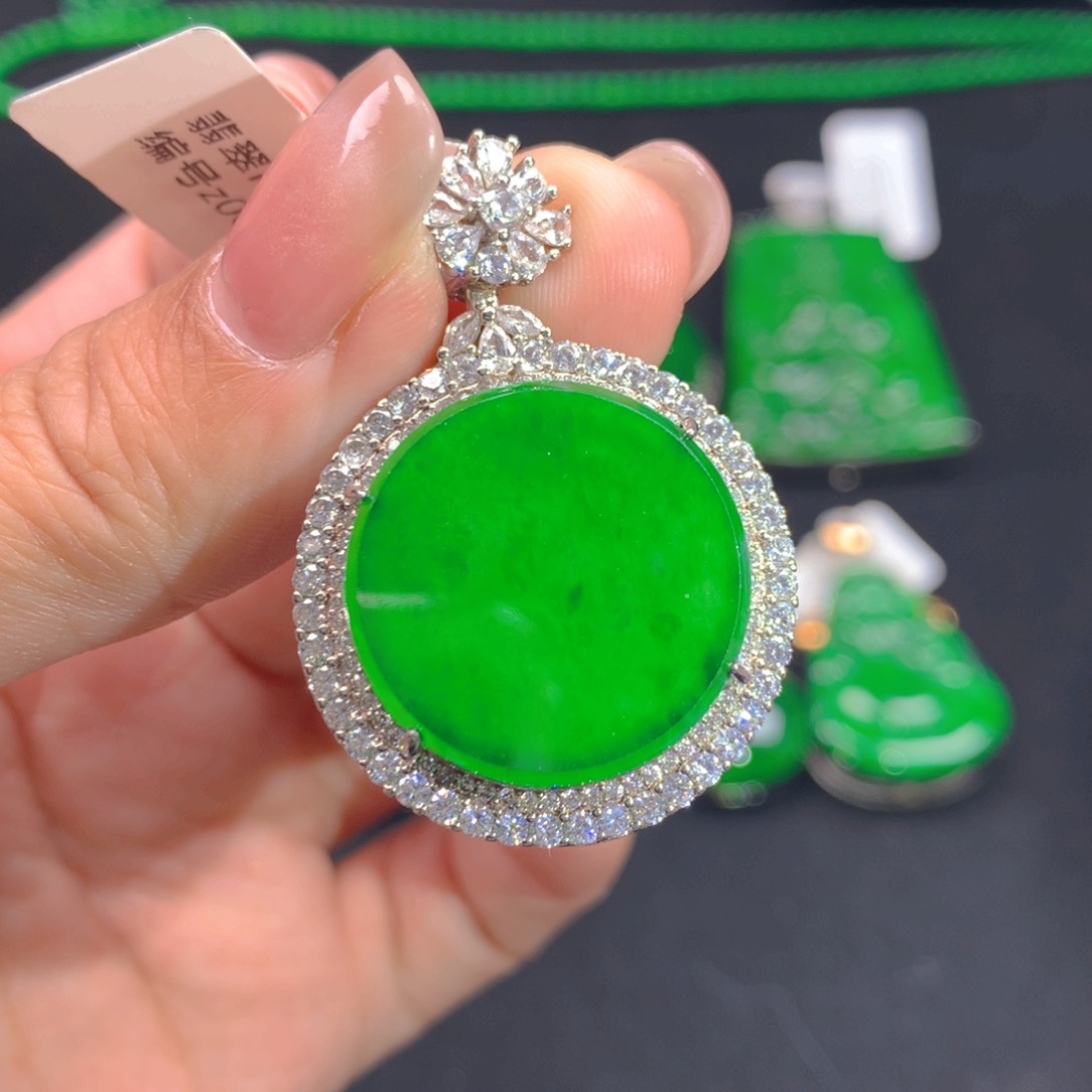 翡翠颈饰银S925镶嵌1111111111