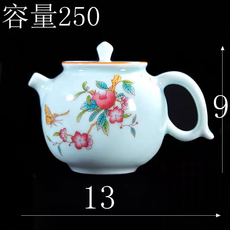 家用陶瓷茶壶小号功夫茶具泡茶壶中式过滤壶粉青单壶手抓把壶d388