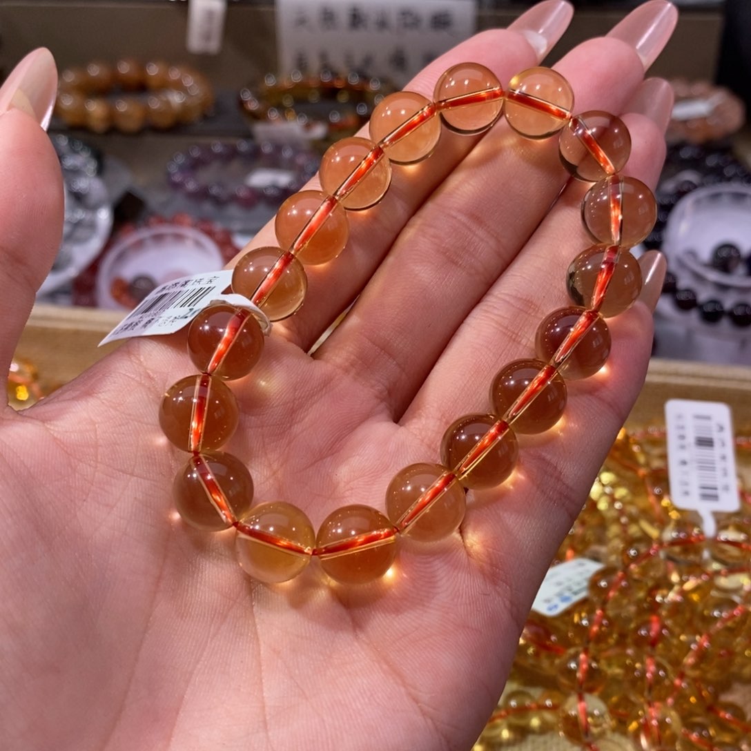 水晶手串未镶嵌黄水晶11+