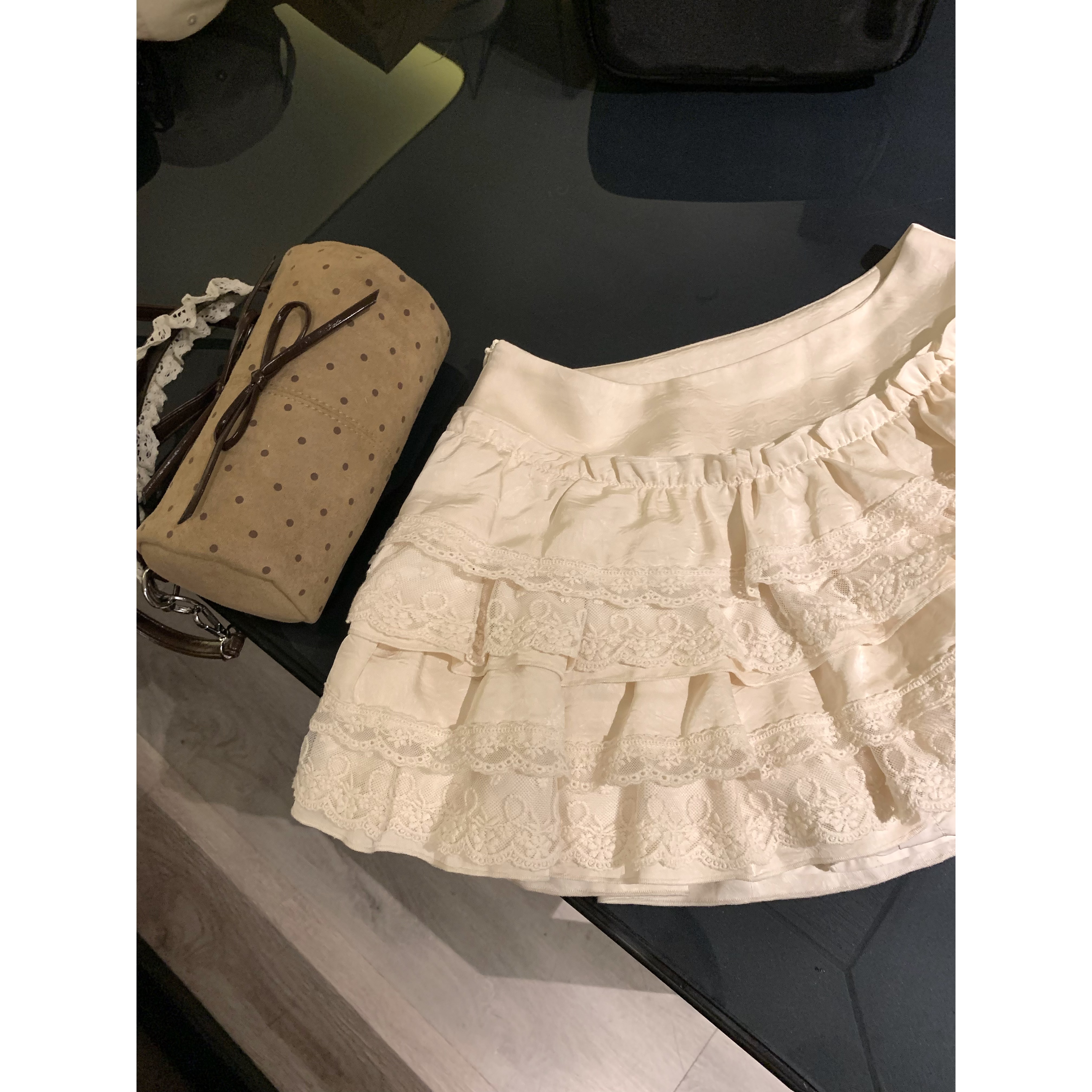 瑞茜·威瑟斯秋冬甜美百搭重工设计感短裙半身裙R3555W