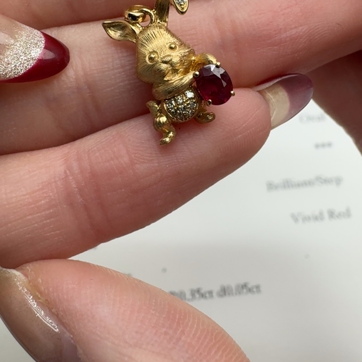 红宝石颈饰18K金镶嵌