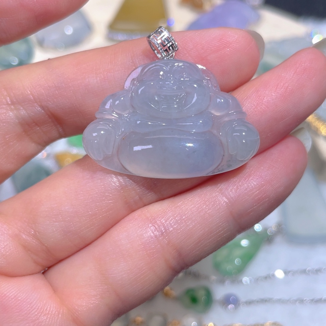 颈饰18K金镶嵌翡翠翡翠