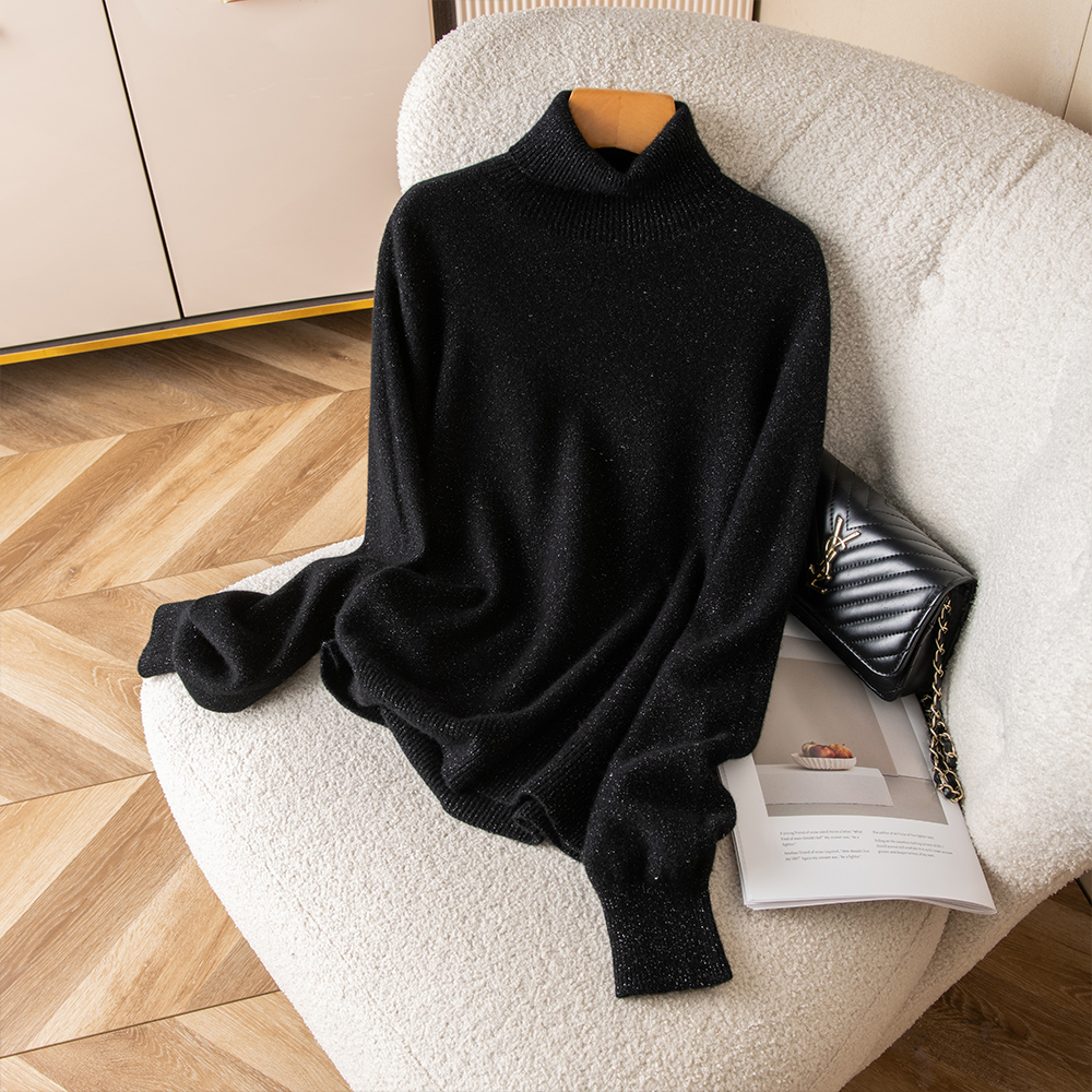 【梅姐专属】满天星堆堆领羊绒衫金豆一线成衣时尚冬上衣QHMSY-6169