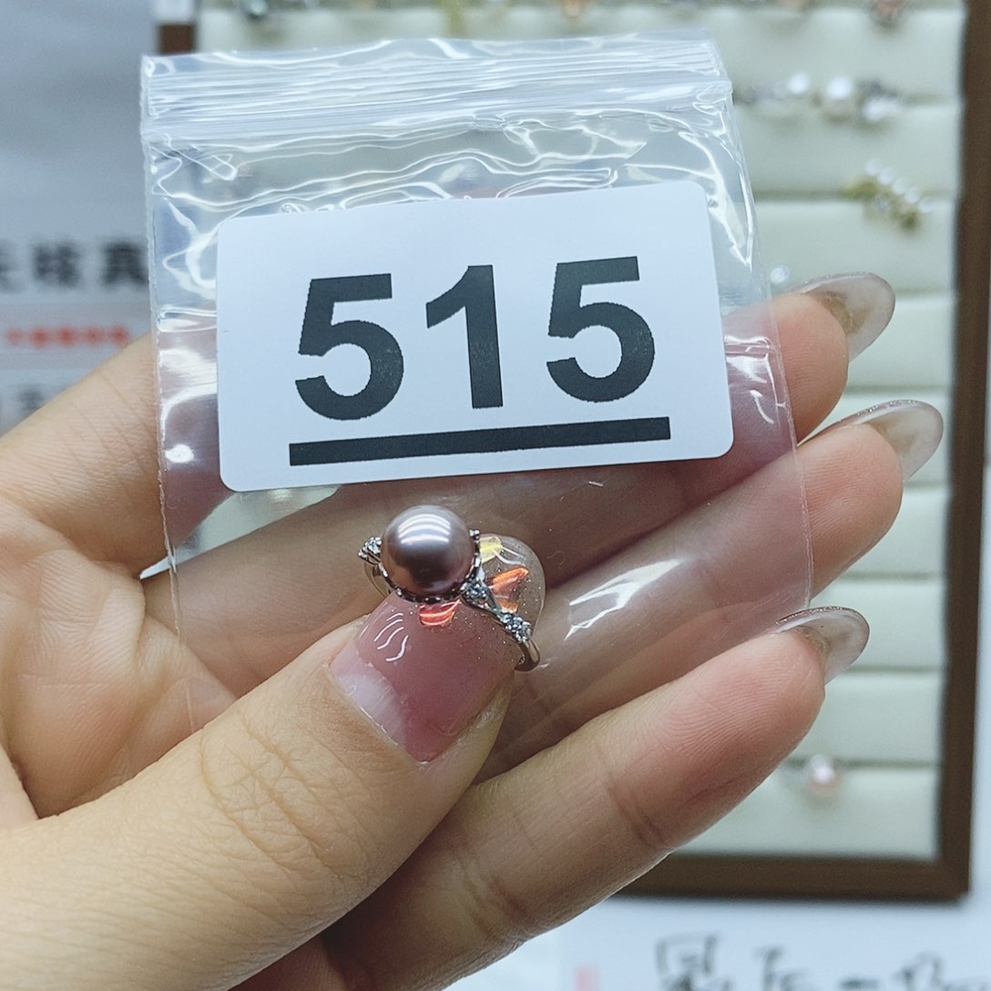 淡水珍珠戒指银S925镶嵌515