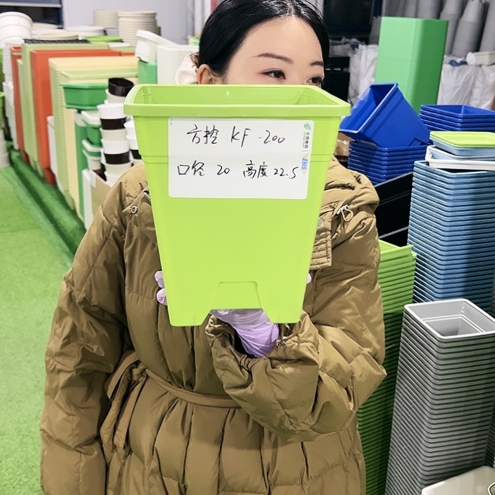 正品方盆口20高22果绿6只无托