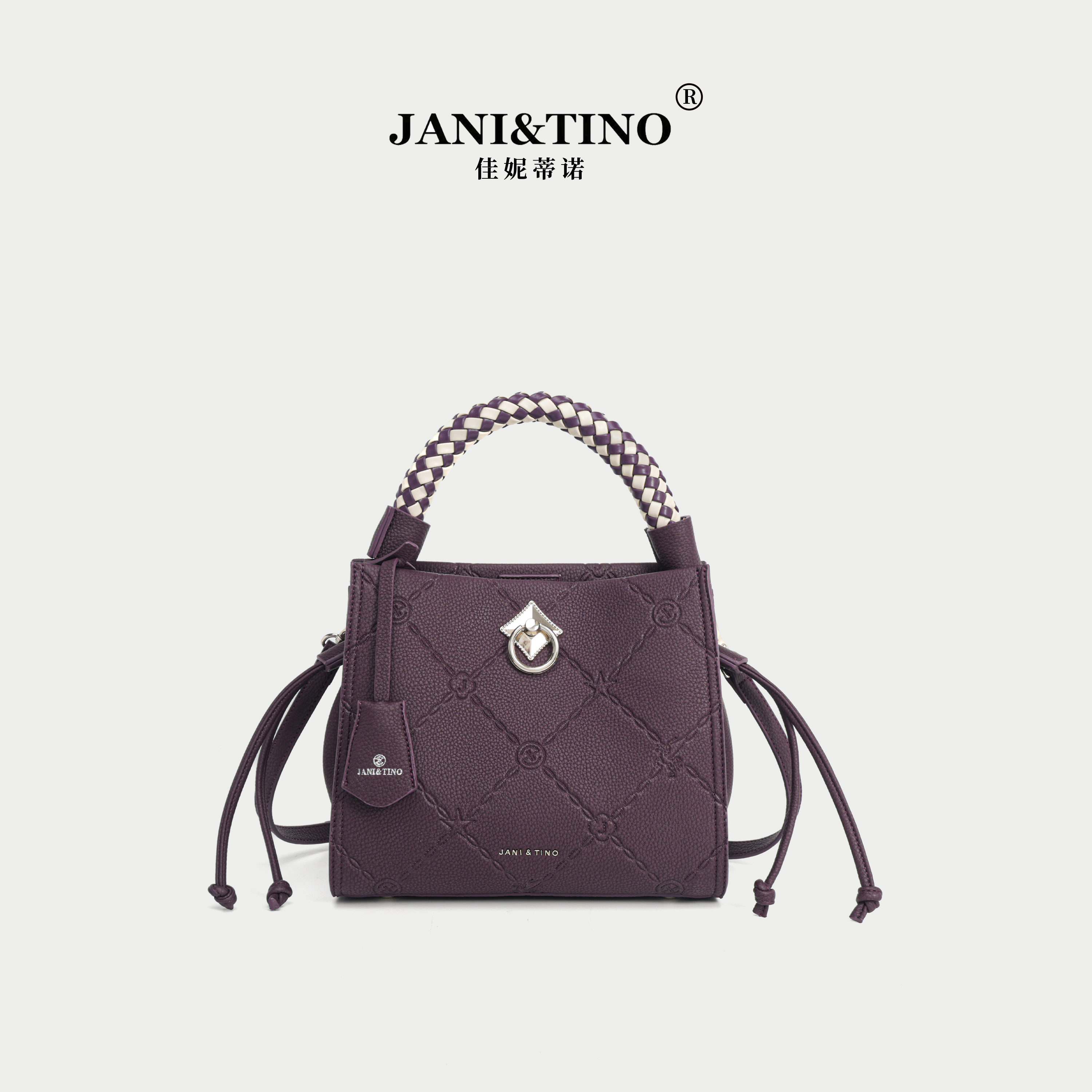 JANITINO/佳妮蒂诺当季新款轻奢时尚高级感单肩手提包5047紫