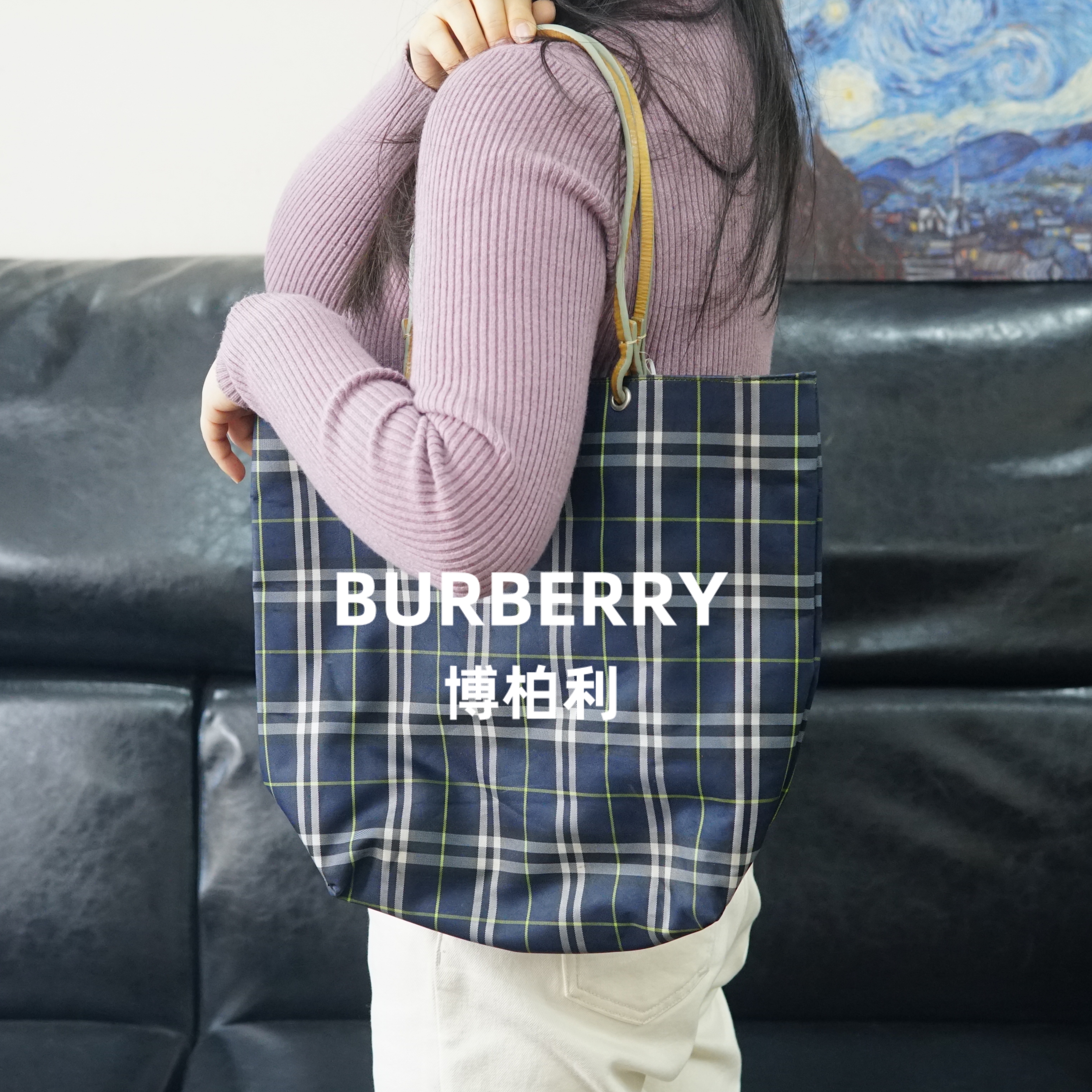 95新 BURBERRY/博柏利 巴宝莉 格纹单肩包/JJ12512346/2346