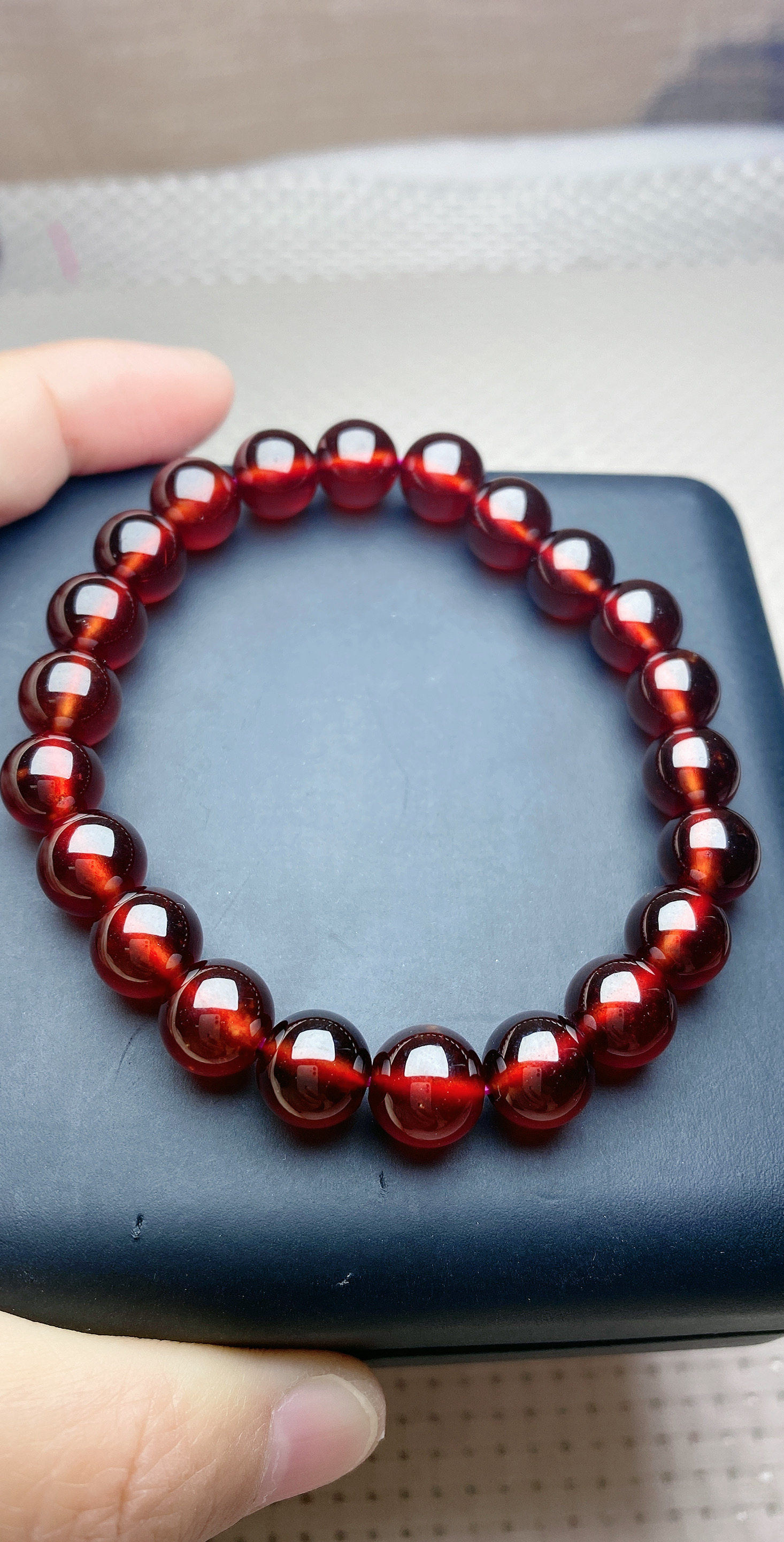 8.3MM毕业级甄选版橙红石榴石单圈手链天花板10a