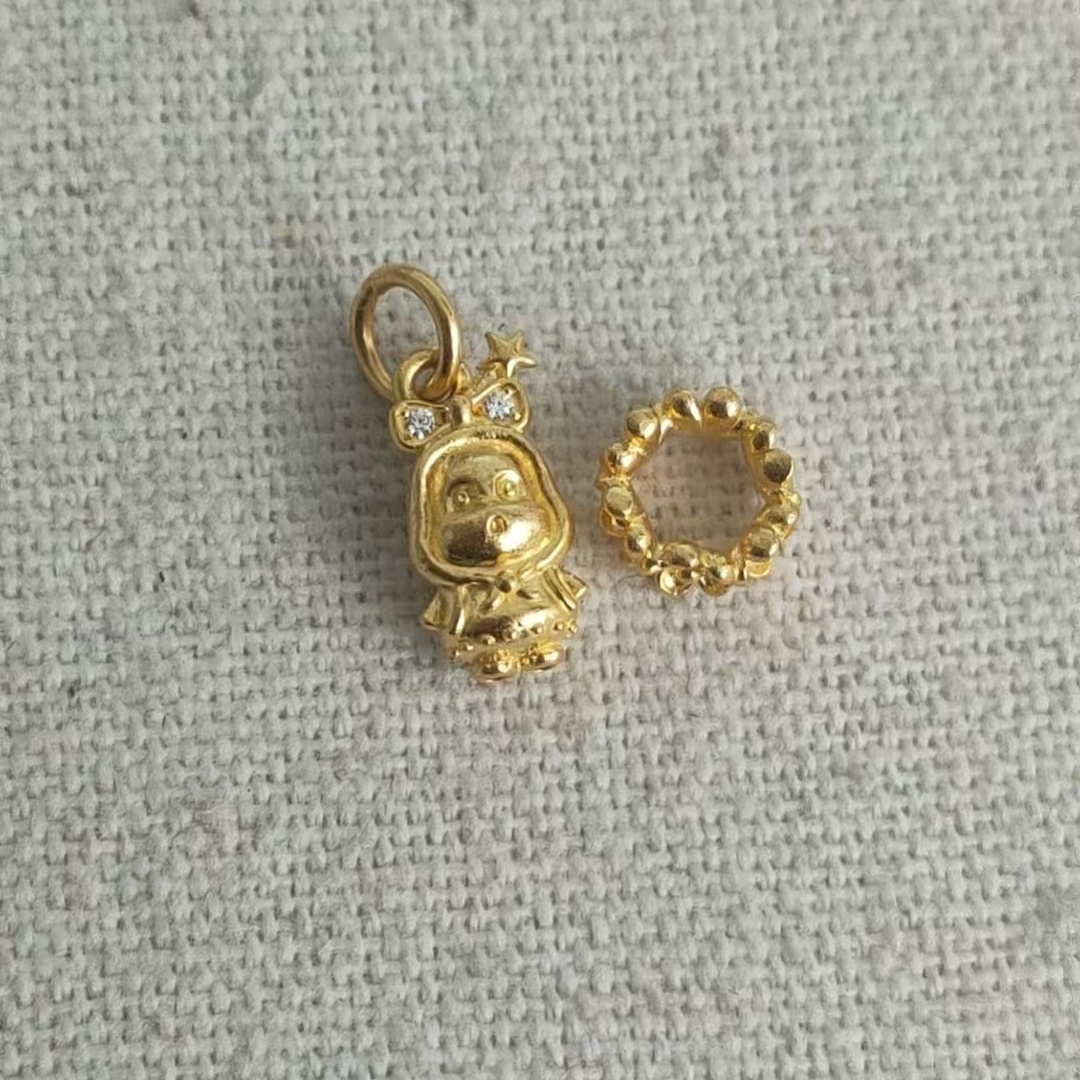 足金999 古法星星人跑环(金料置换)