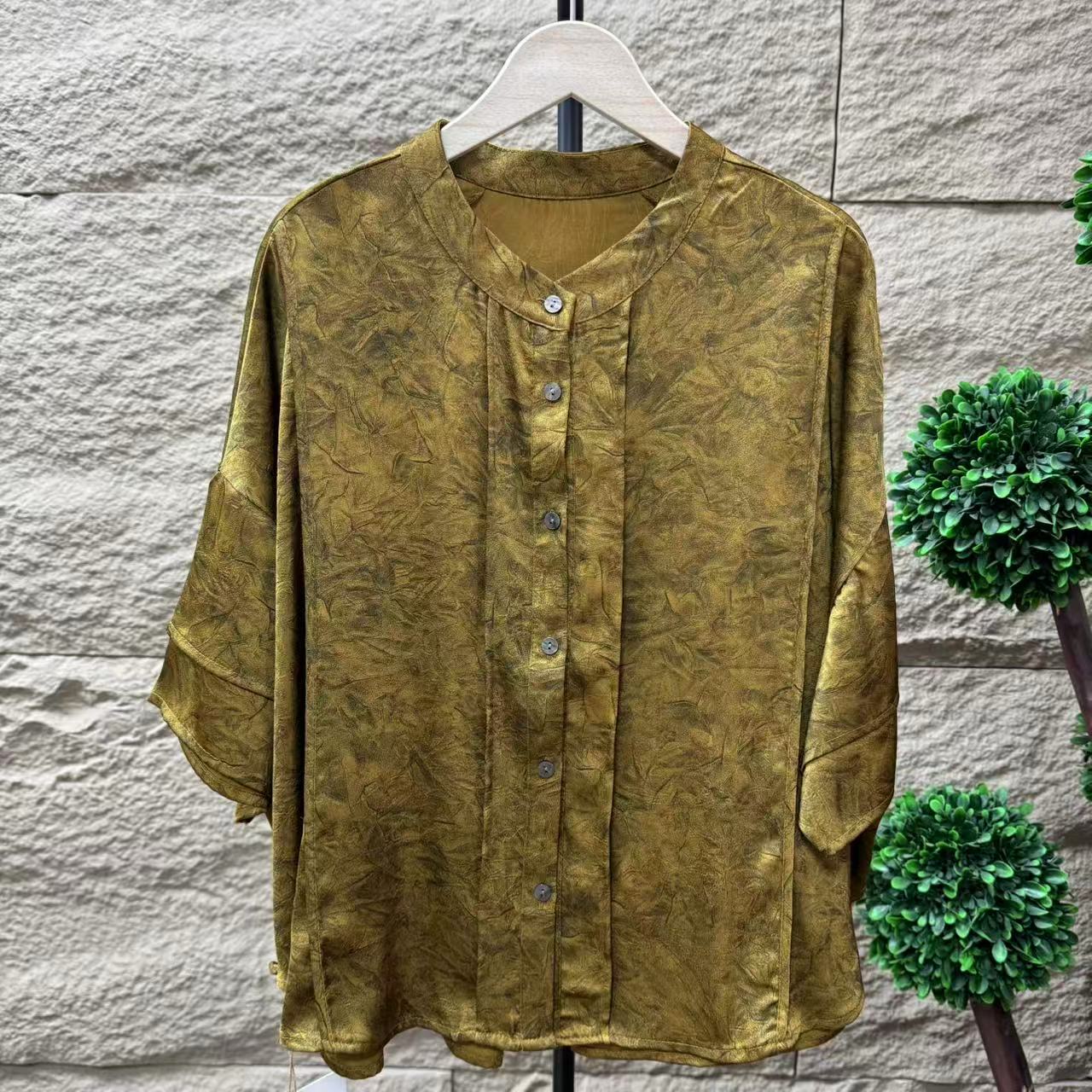 9577新款夏季新中式提花洋气减龄小衫QZ