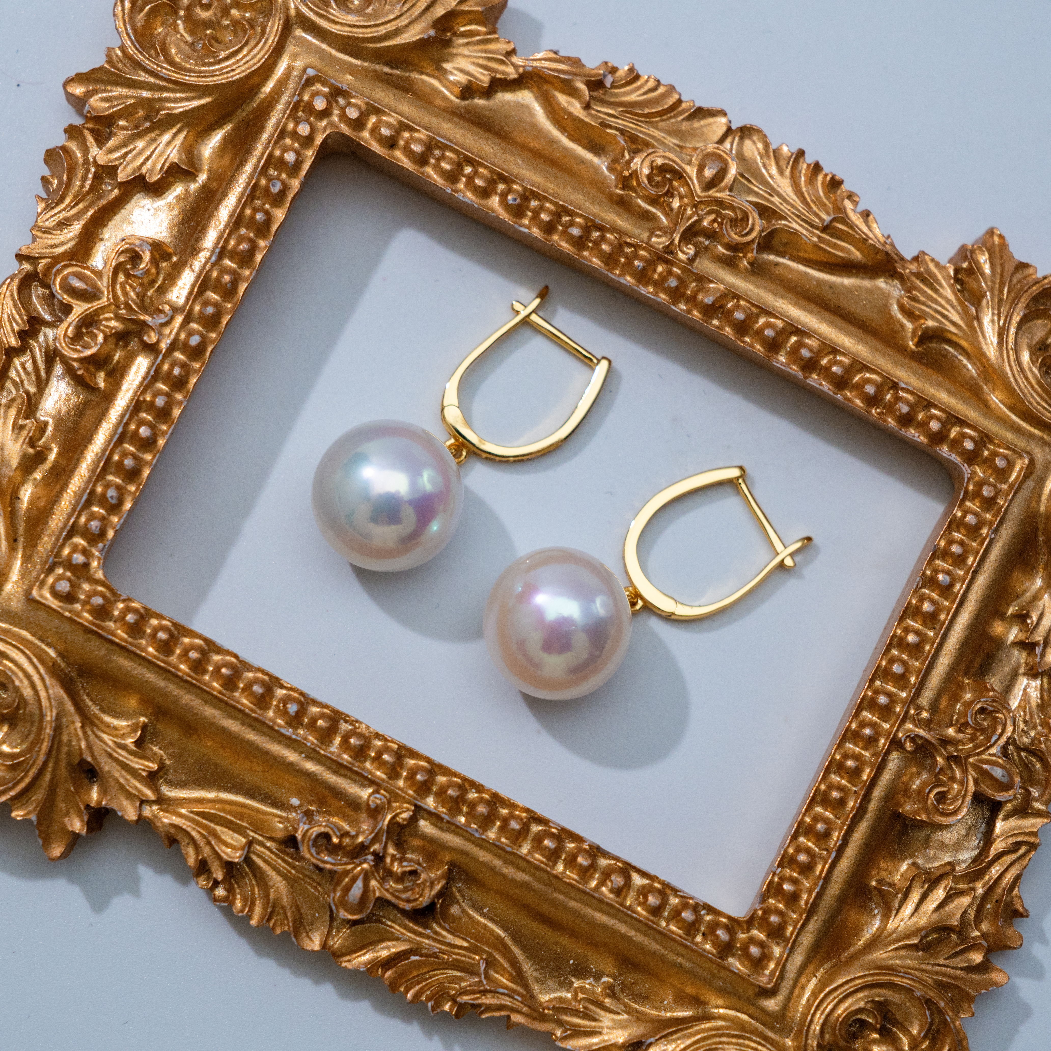 【周年庆专享】12-13mm淡水珍珠大龙珠银S925耳扣-多样性发一