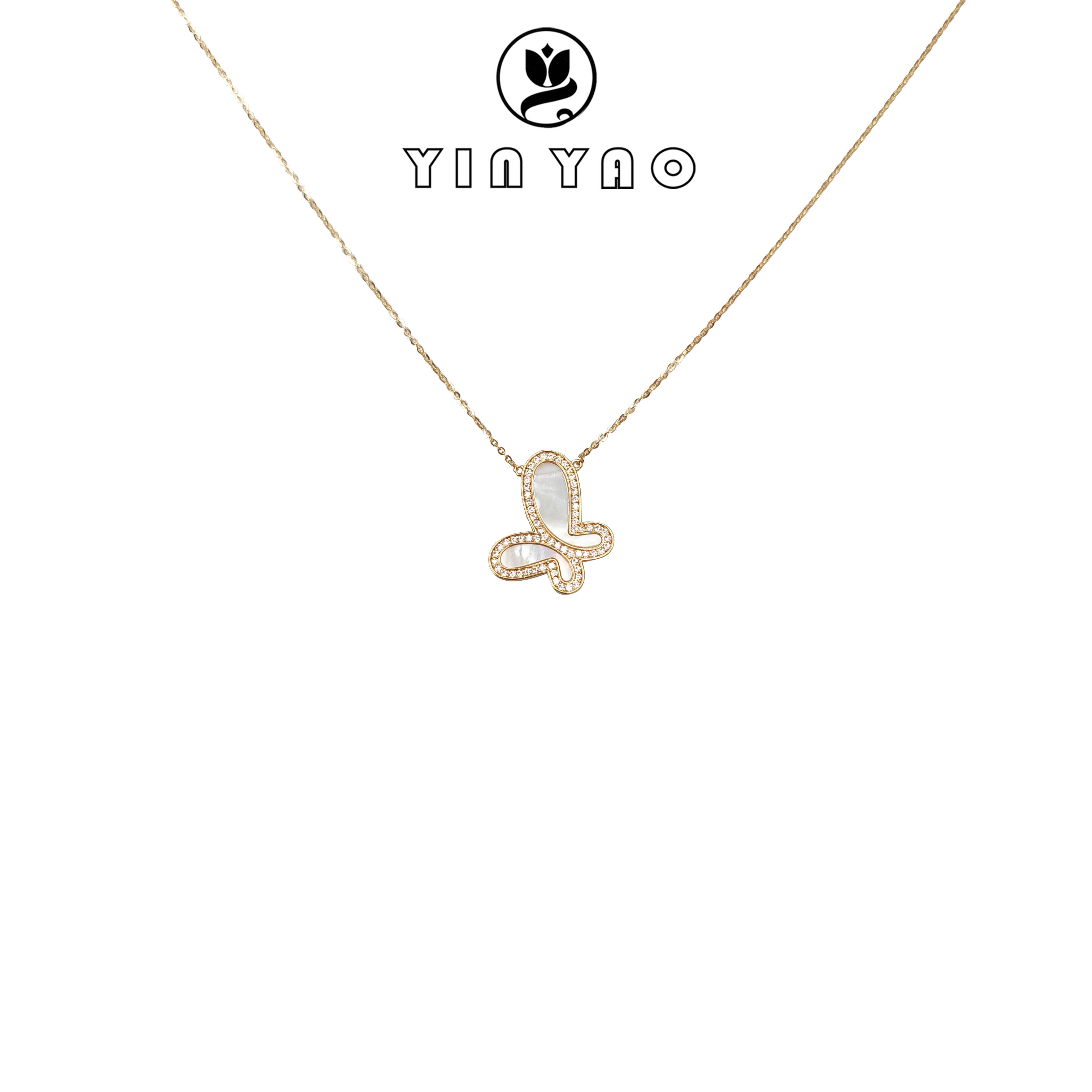 坠链均925银 【YINYAO】原单设计欧美蝴蝶昆虫锁骨链轻奢项链精致