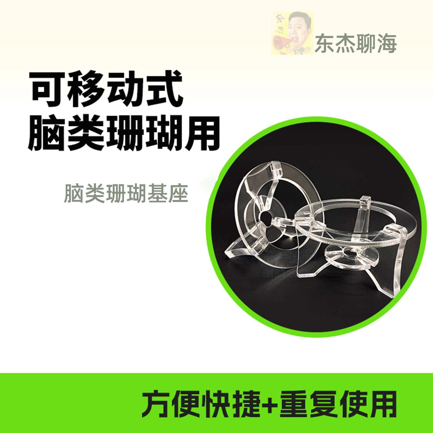 脑类珊瑚基座底座富士脑珊瑚基座培育繁殖珊瑚底座小中大号亚克力