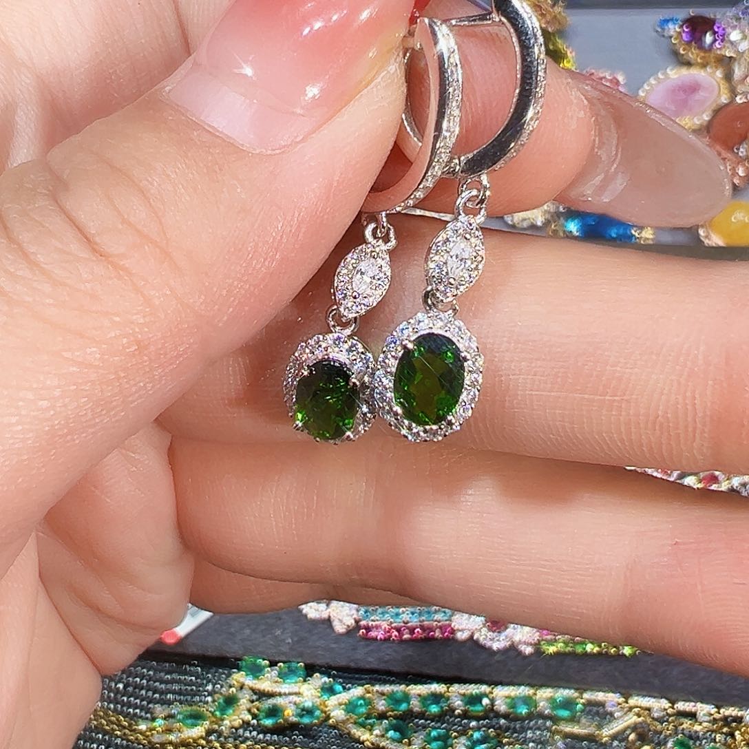 银S925镶嵌透辉石透辉石