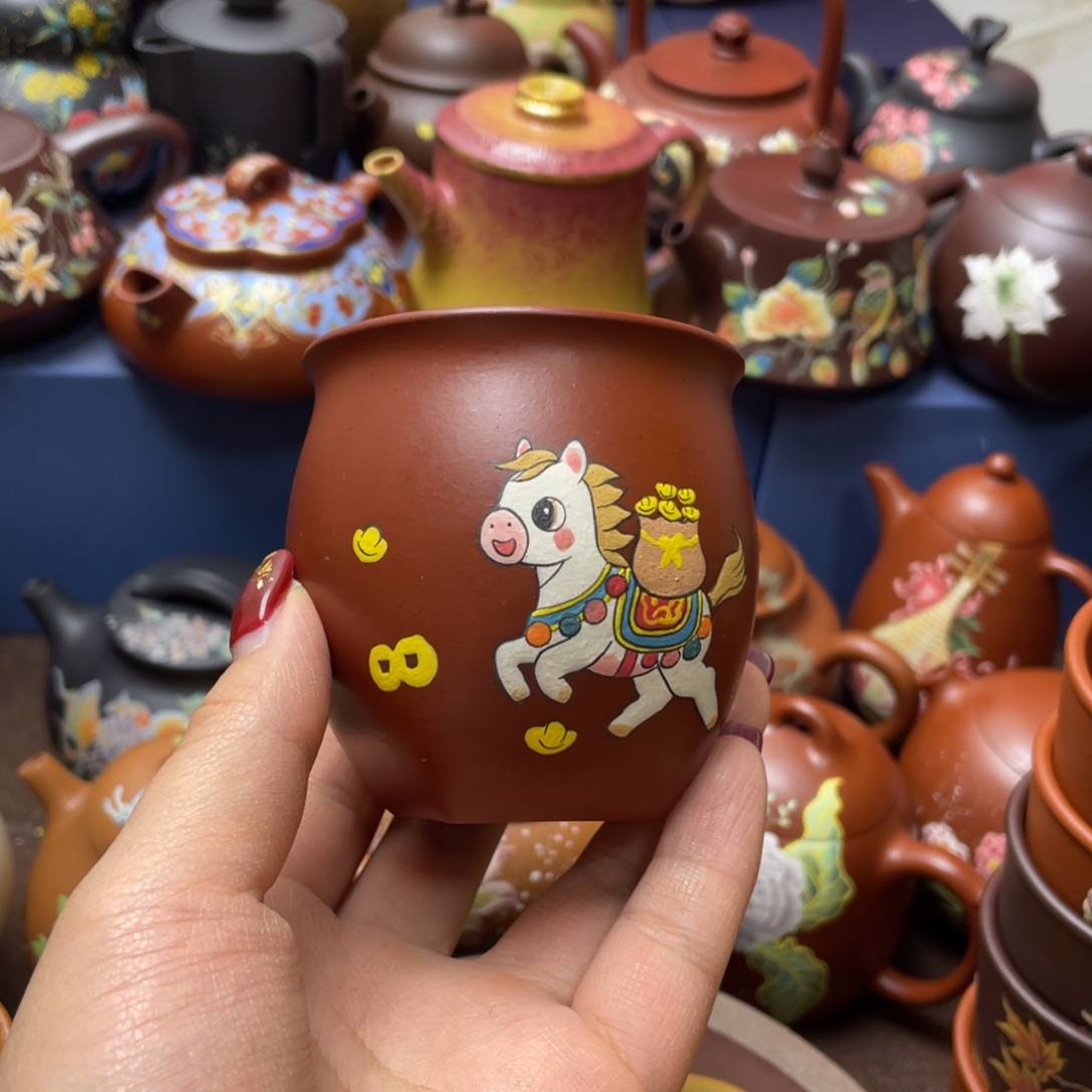 茶杯红泥紫砂主人杯150cc