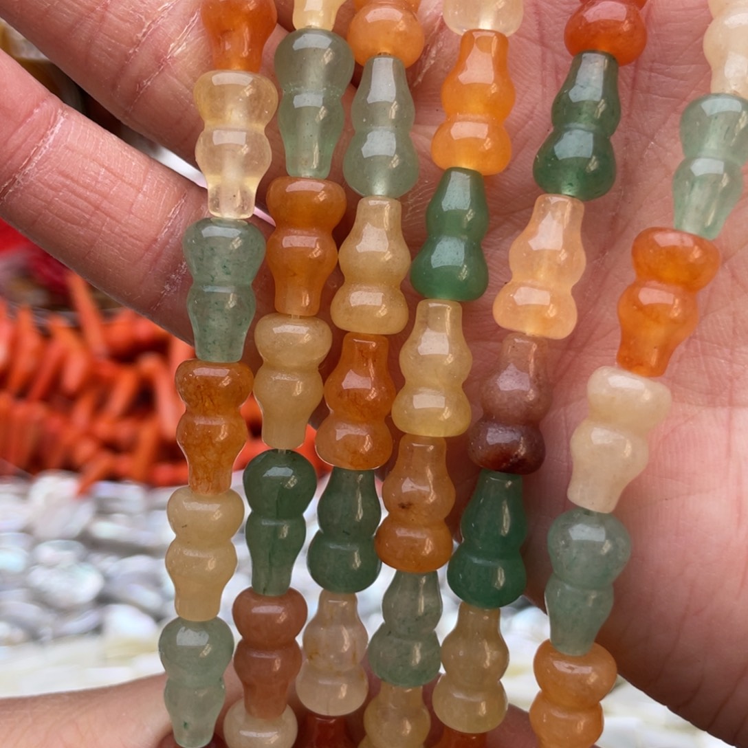 玛瑙/玉髓未镶嵌珠宝半成品东陵葫芦1条卡8*14