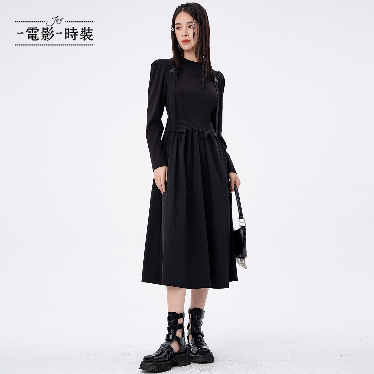 【林一专属】一电影一时装梭织拼接连衣裙显瘦FFPL115444