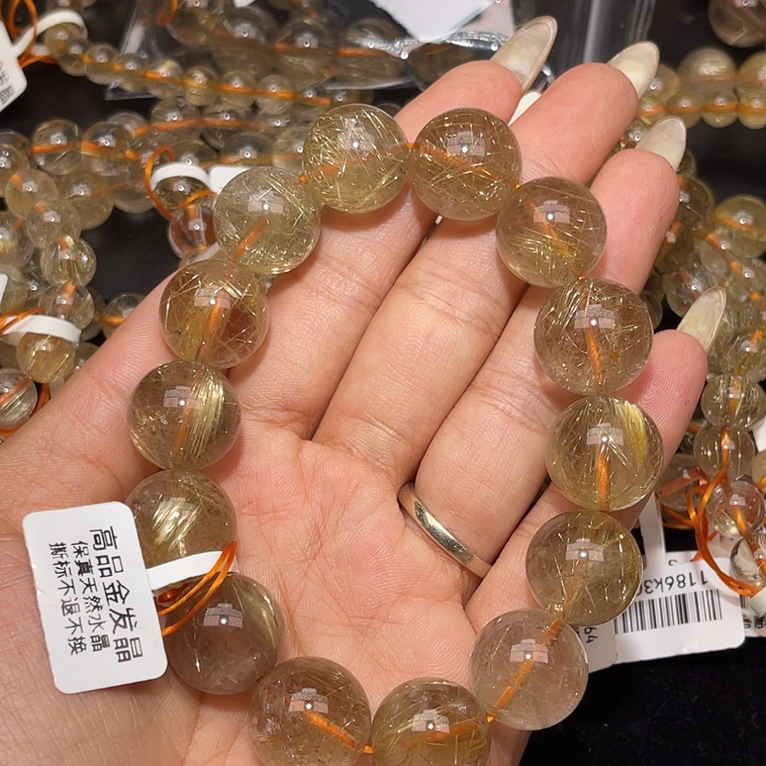 .***儿发晶未镶嵌手链金发晶16+