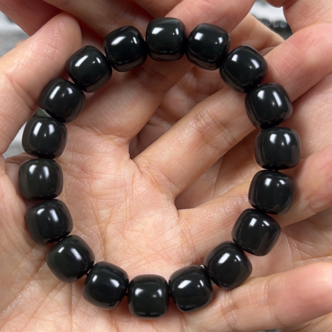 和田玉手链未镶嵌卡12老形珠珠宝级