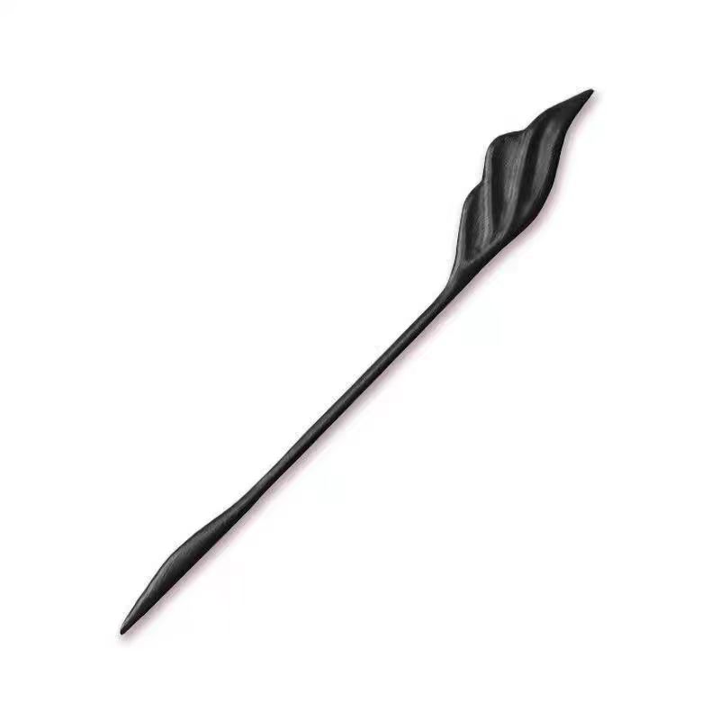 a493紫光黑檀木精雕【雁回】庄寒雁剧中同款发簪古风素簪