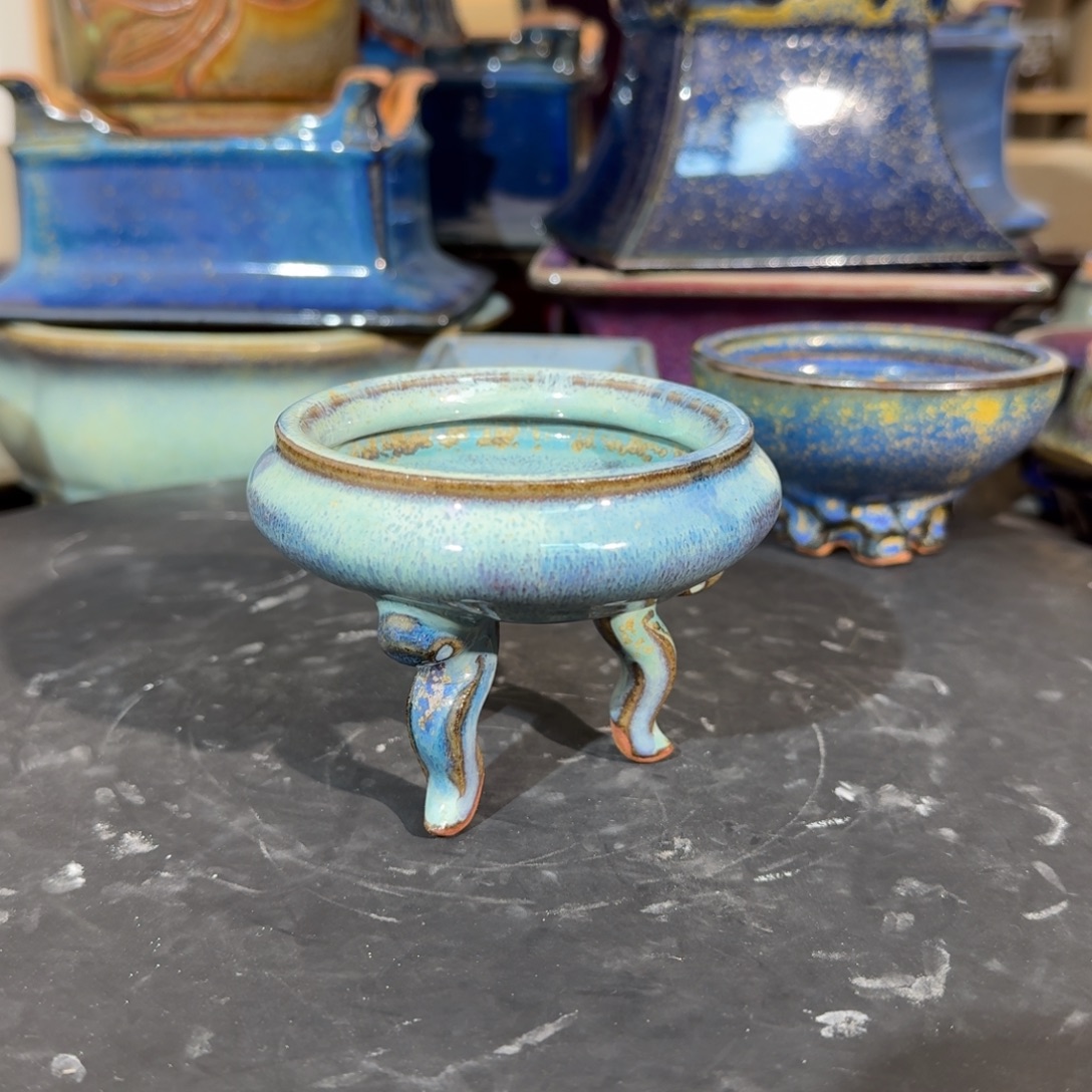 水***珑摆件陶觉象钧创盆景艺术微瑕