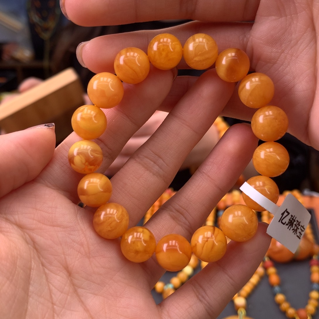 蜜蜡手串未镶嵌天然