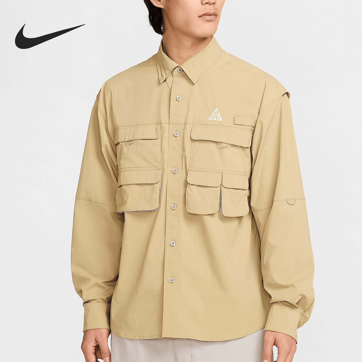 Nike/耐克正品春季新款男士户外多口袋翻领衬衫