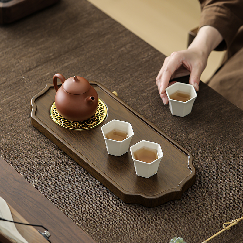 现代简约网格干泡茶盘家用长方形排储水干泡台轻奢茶具沥水托盘