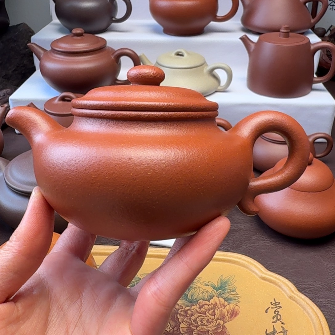 远***黛茶壶紫砂红将坡  防古230微瑕