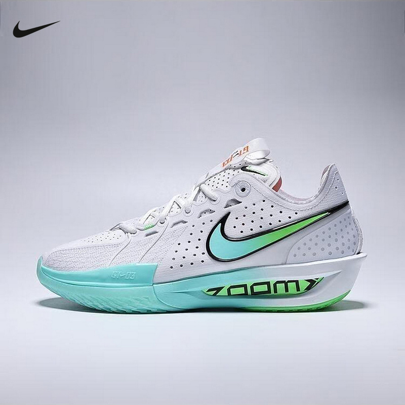 NIkE耐克男鞋运动鞋G.T. CUT 3白绿低帮减震实战篮球鞋DV2918-107